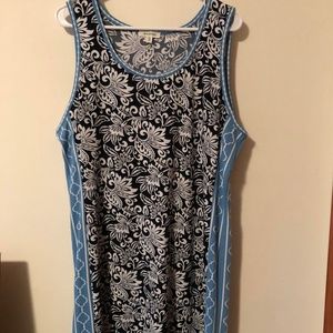 Max Studio blue flower/paisley dress (XL)